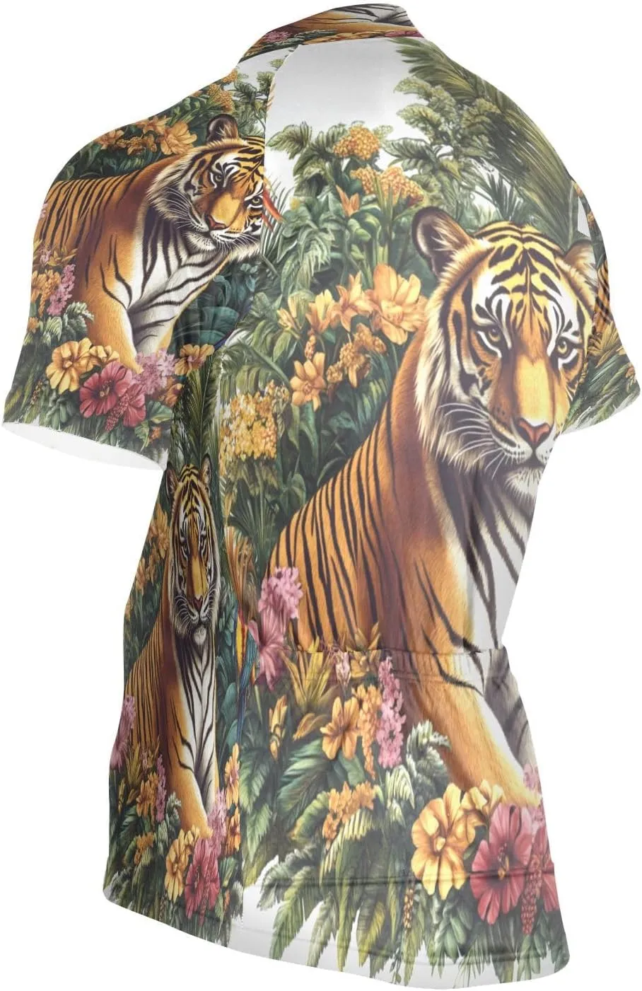 Men's Cycling Jerseys Tops Biking Shirts Short for Men Pockets Jungle Tiger-