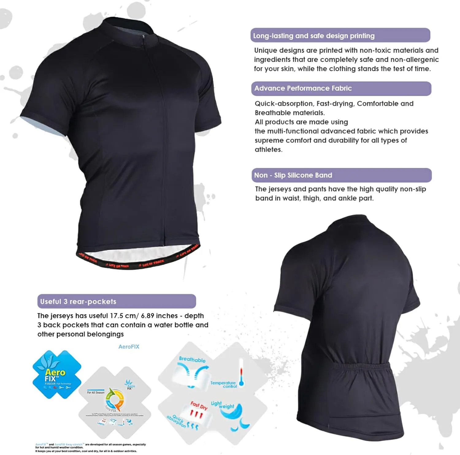 Men's Cycling Jerseys Tops Biking Shirts Short for Men Pockets Jungle Tiger-