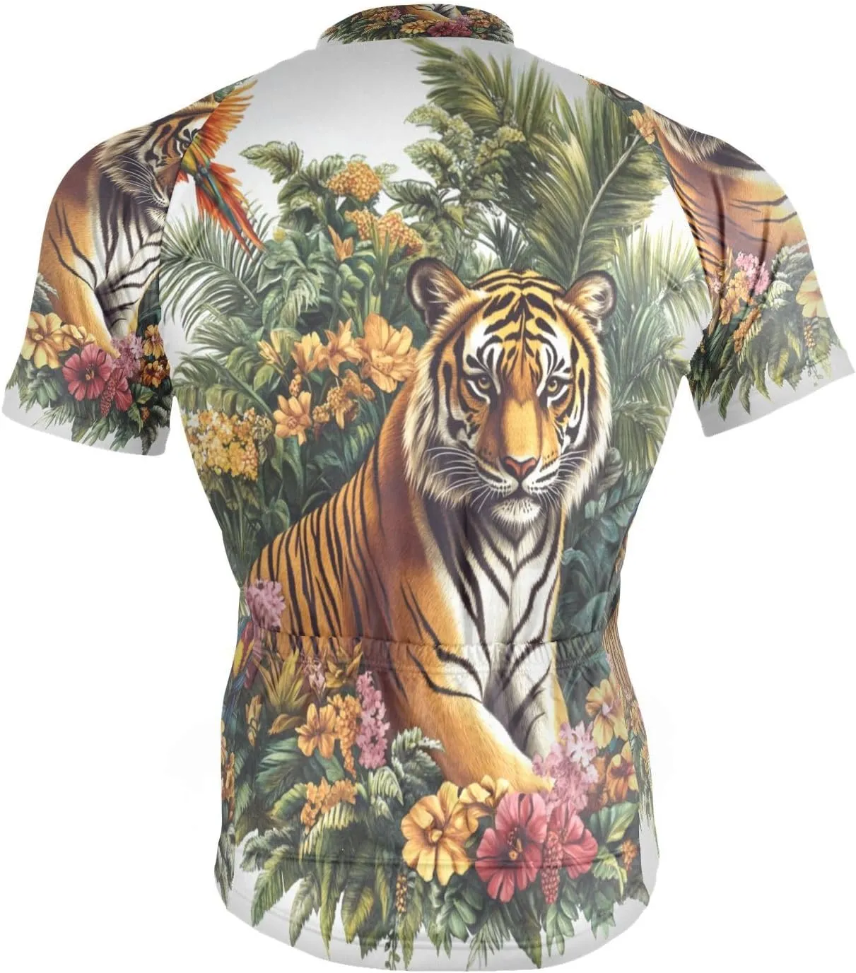 Men's Cycling Jerseys Tops Biking Shirts Short for Men Pockets Jungle Tiger-