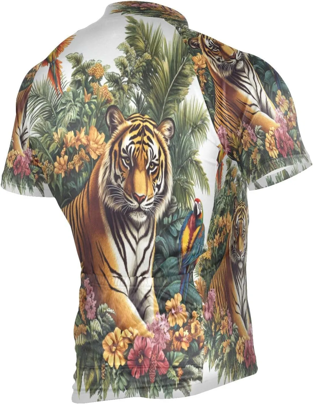 Men's Cycling Jerseys Tops Biking Shirts Short for Men Pockets Jungle Tiger-