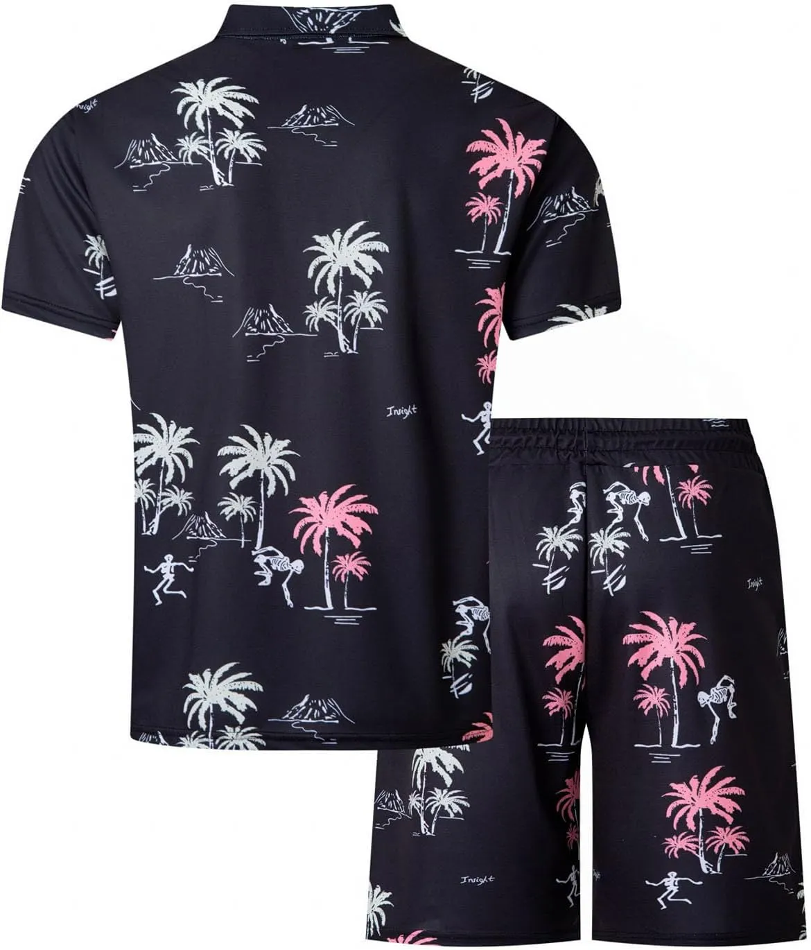 Mens Gym Sets 2 Piece Outfits Hawaiian Outfits For Men Workout Short Sleeve Zip Polo Sweatsuit For Men Mens Romper