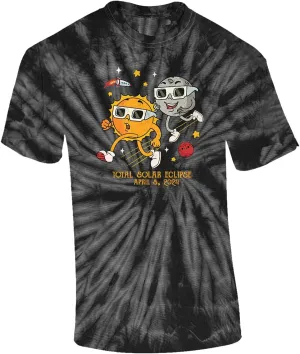Mens Humorous Funny Moon Chasing Sun Solar Eclipse 2024 Mens Short Sleeve T-Shirt