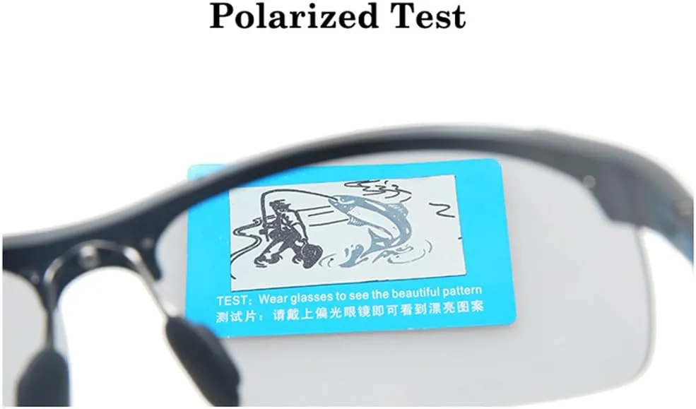 Men's Photochromic Polarized UV400 Sunglasses for Outdoor Fishing Golf Beach Baseball Sports