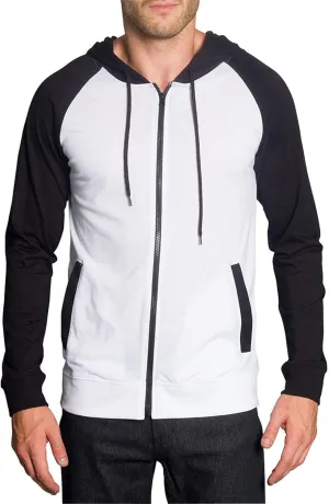 Men's Raglan Lightweight Zip Up Hoodie Sweatshirts