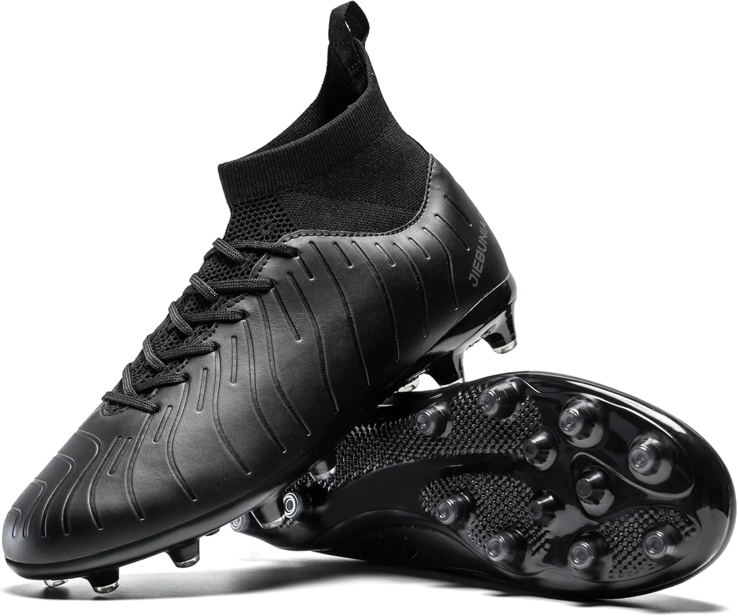 Men's Women's Soccer Shoes High-Tops Lace-Up Non-Slip Spikes Outdoor Sports Athletic Football Cleats