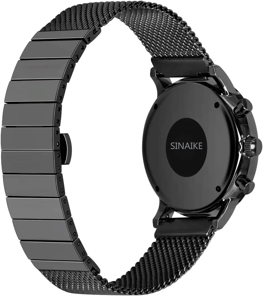 Mesh Stainless Steel Watch Band Delicate Solid Quick Release Watch Bands Strap Metal Brushed Silver Matte Black For Men Women 18mm 20mm 22mm 24mm