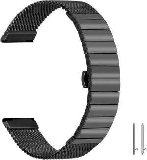 Mesh Stainless Steel Watch Band Delicate Solid Quick Release Watch Bands Strap Metal Brushed Silver Matte Black For Men Women 18mm 20mm 22mm 24mm