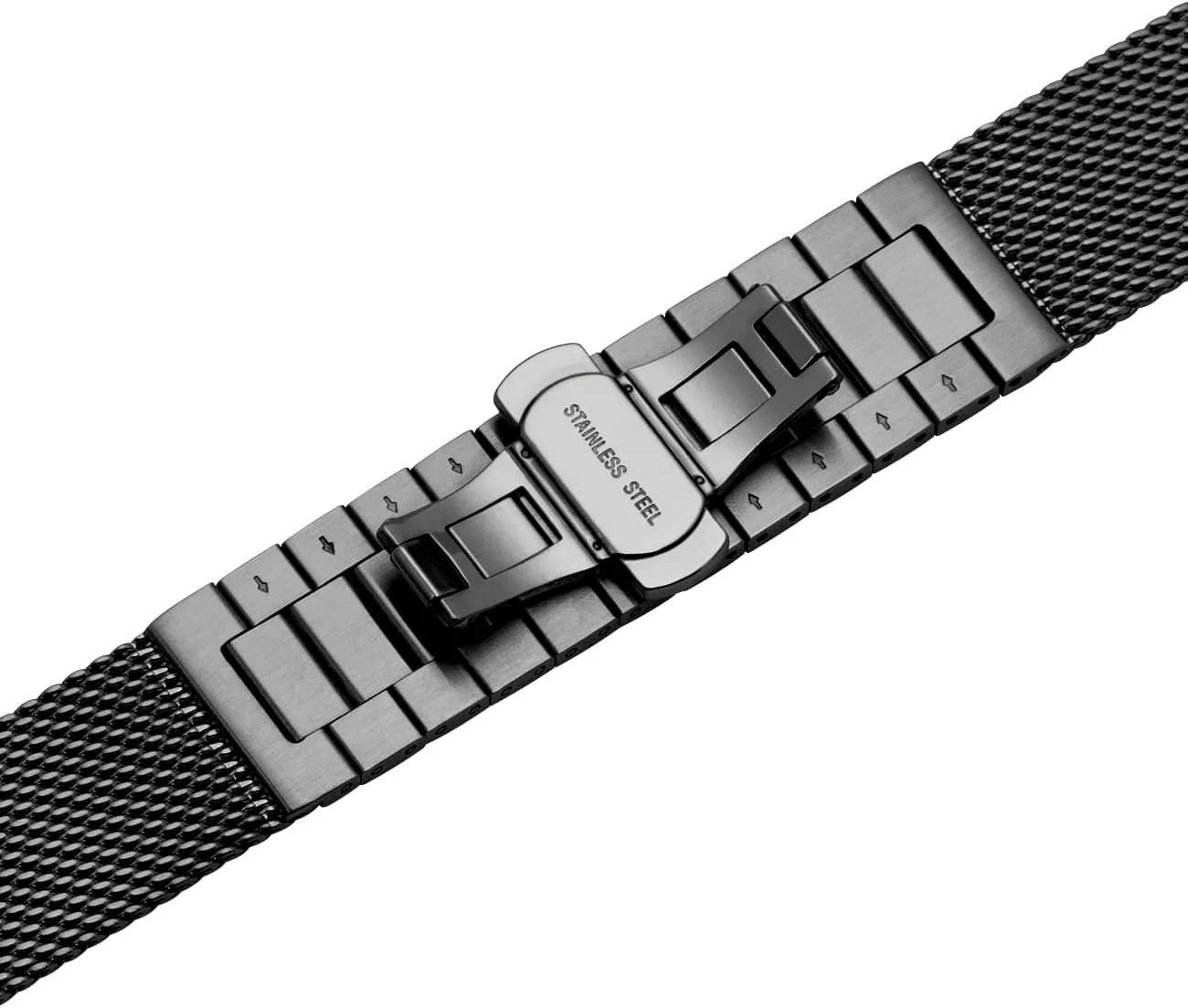 Mesh Stainless Steel Watch Band Delicate Solid Quick Release Watch Bands Strap Metal Brushed Silver Matte Black For Men Women 18mm 20mm 22mm 24mm