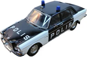 Metal Car Model 1:18 for Volvo 164 T9 Polis Sweden 1970 Police Car Model Metal Vehicle Simulation Collection Die Cast Vehicles
