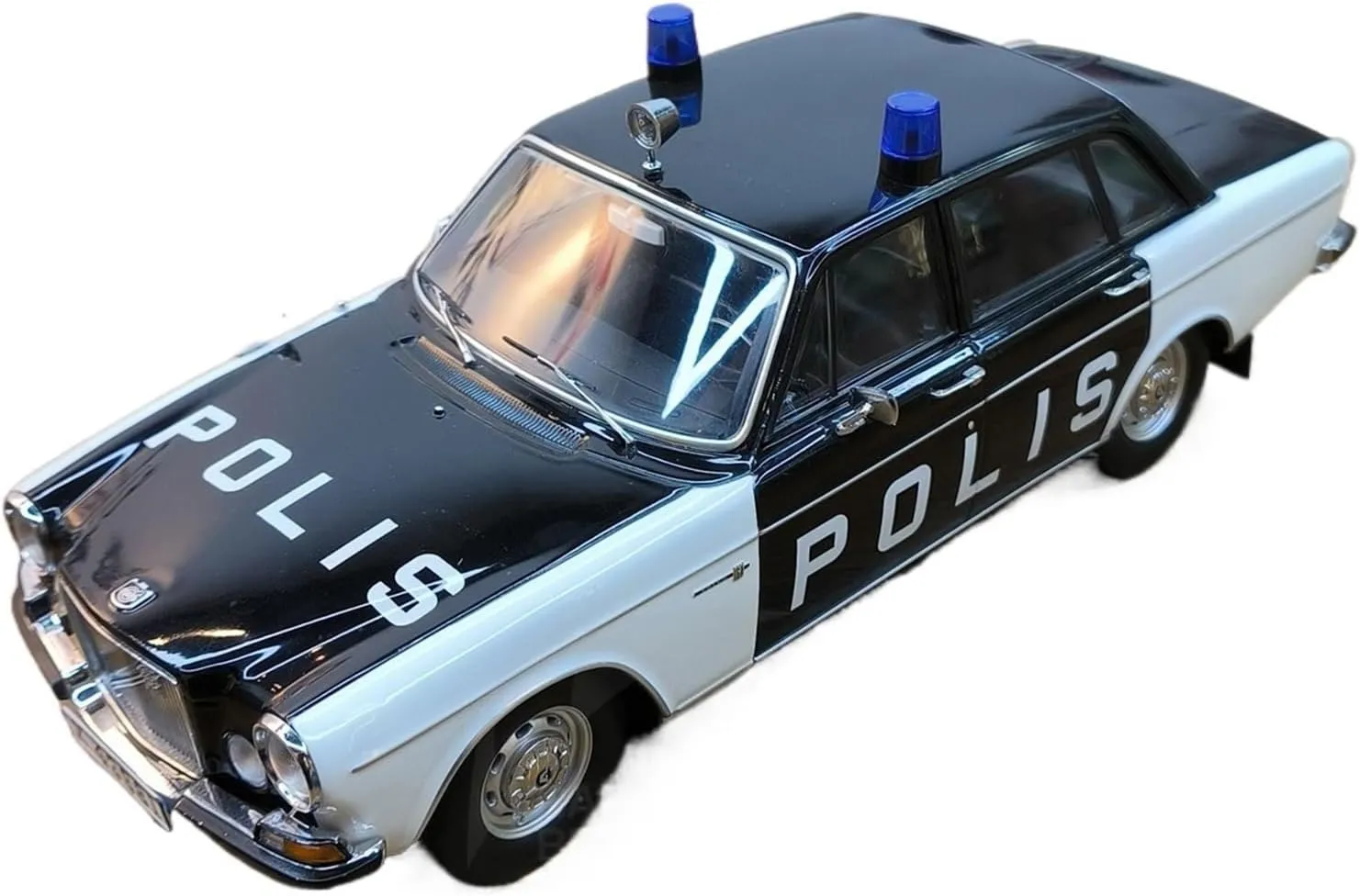 Metal Car Model 1:18 for Volvo 164 T9 Polis Sweden 1970 Police Car Model Metal Vehicle Simulation Collection Die Cast Vehicles