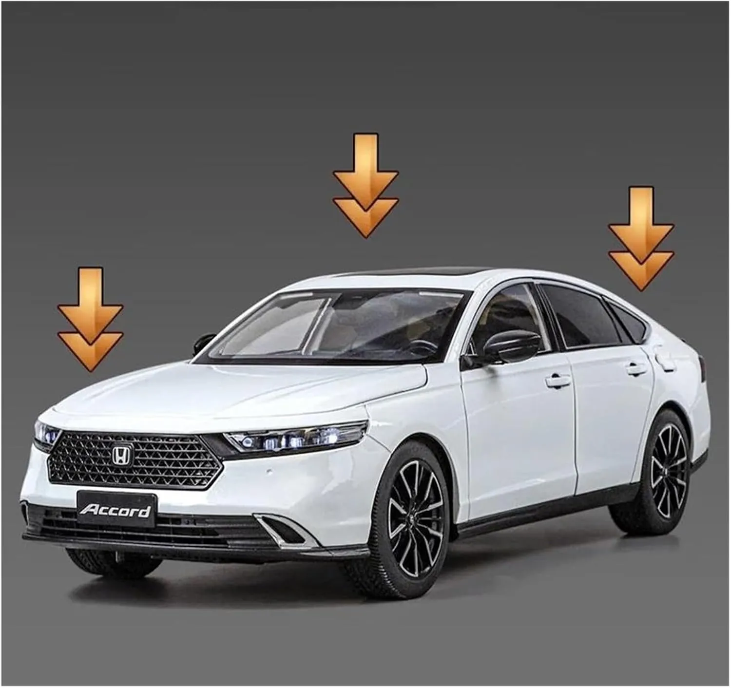 Metal Vehicles Toys 1:18 for Honda Accord 2024 Scale Die-Cast Car Model Sound and Light Car Surprise Toy Home Or Office Décor(Black)