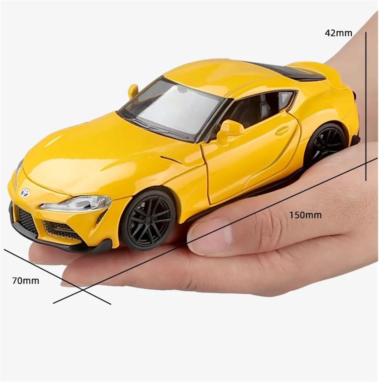 Metal Vehicles Toys 1:32 for Toyota Supra GR Alloy Car Model Pull Back Sound and Light Toys Adult Collection Home Or Office Décor(Yellow)