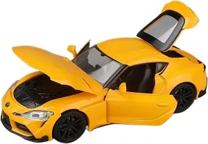 Metal Vehicles Toys 1:32 for Toyota Supra GR Alloy Car Model Pull Back Sound and Light Toys Adult Collection Home Or Office Décor(Yellow)