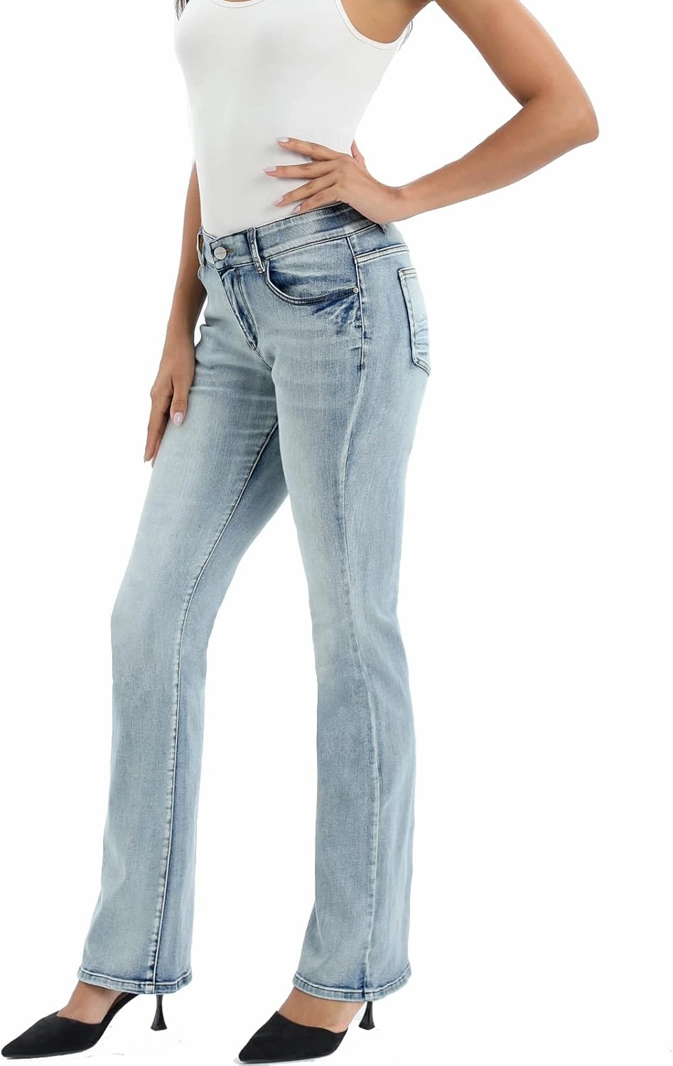 MetHera Women's Le Mel Classic Stretch Curvy Bootcut Jeans