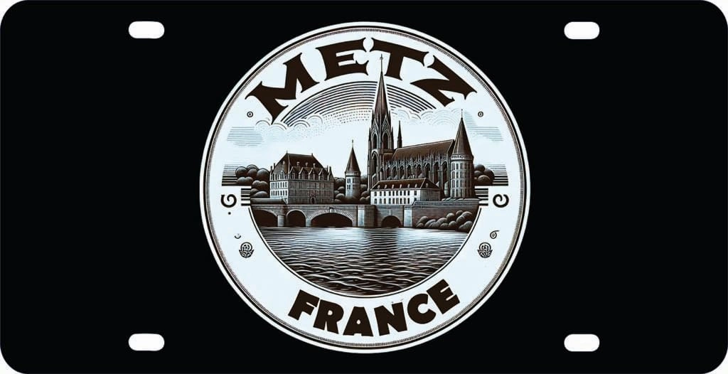 Metz France Souvenir Car-Home Decoration Metal Plaque - Wall Decoration