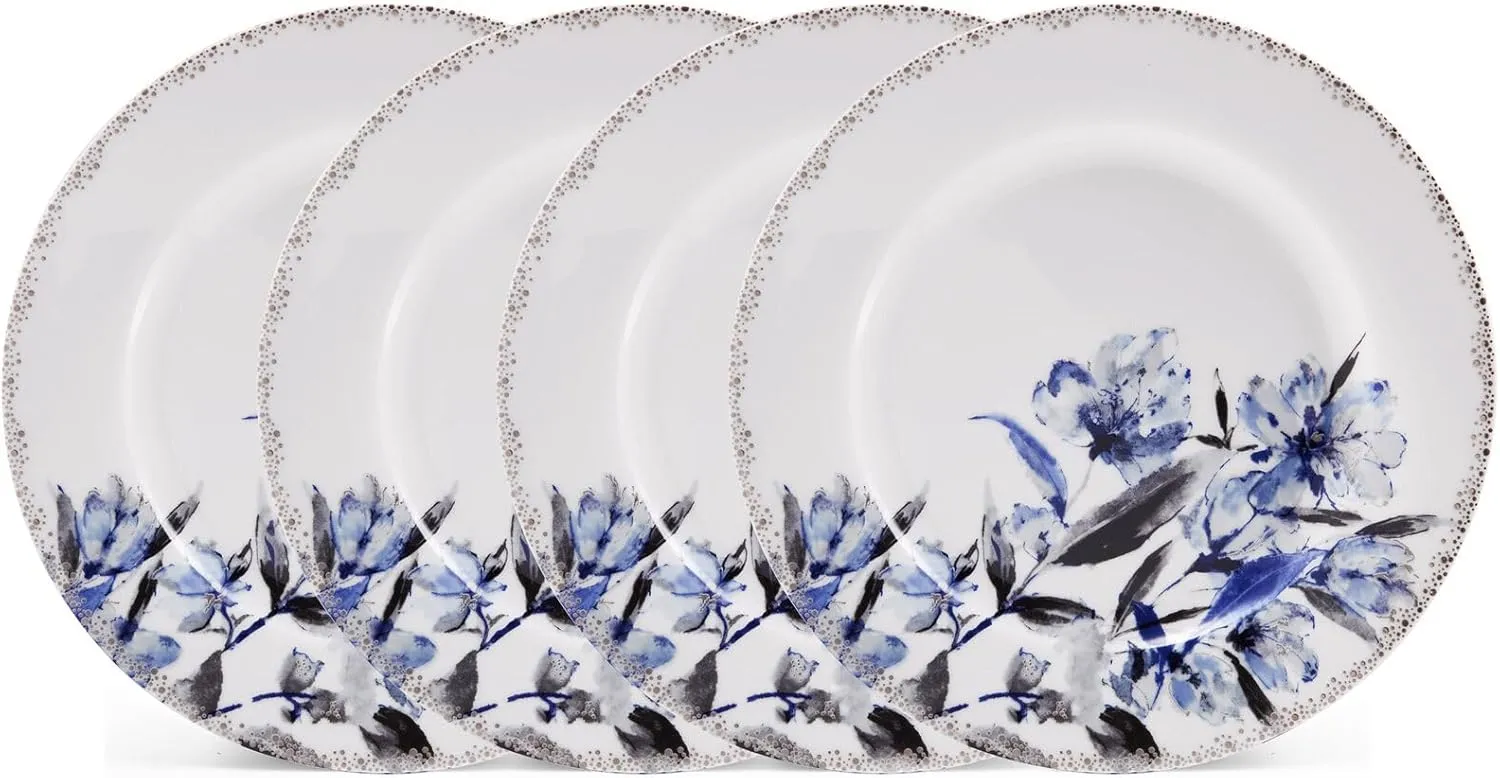 Mikasa Kaia Floral Bone China Salad Plates, Set of 4, 9 Inch