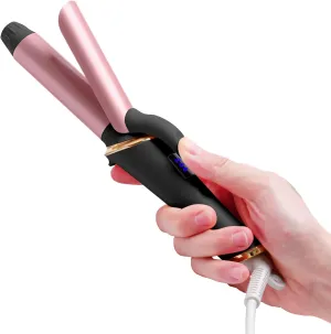 Mini Curling Iron Wand for Short Hair, Ukliss Travel Friendly Dual Voltage Mini Hair Curler, Ceramic Curling Wand for Versatile Styling, Portable and 60 Mins Auto-Off, 5 Heat Settings (Black)