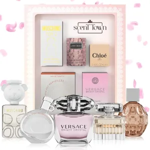 Mini Variety Bundle of Designer Perfumes: Versace Bright Crystal, Moschino Toy 2, Chloe EDP, Jimmy Choo and Hermes Eau Des Merveilles Mini Size Bottles Ranging Between 0.15-0.25 oz
