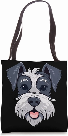 Miniature Schnauzer Cute Happy Mini Schnauzer Puppy Dog Tote Bag
