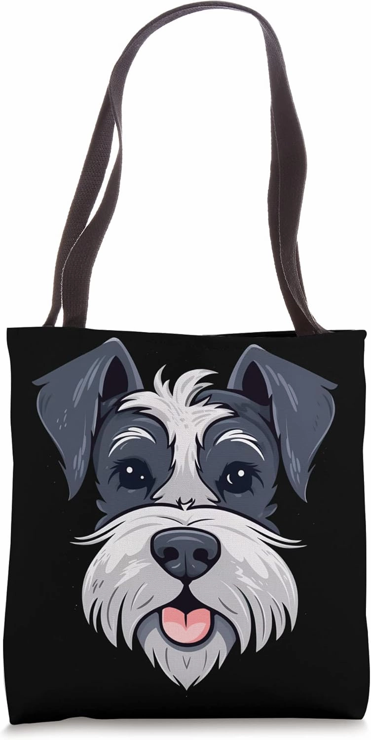 Miniature Schnauzer Cute Happy Mini Schnauzer Puppy Dog Tote Bag