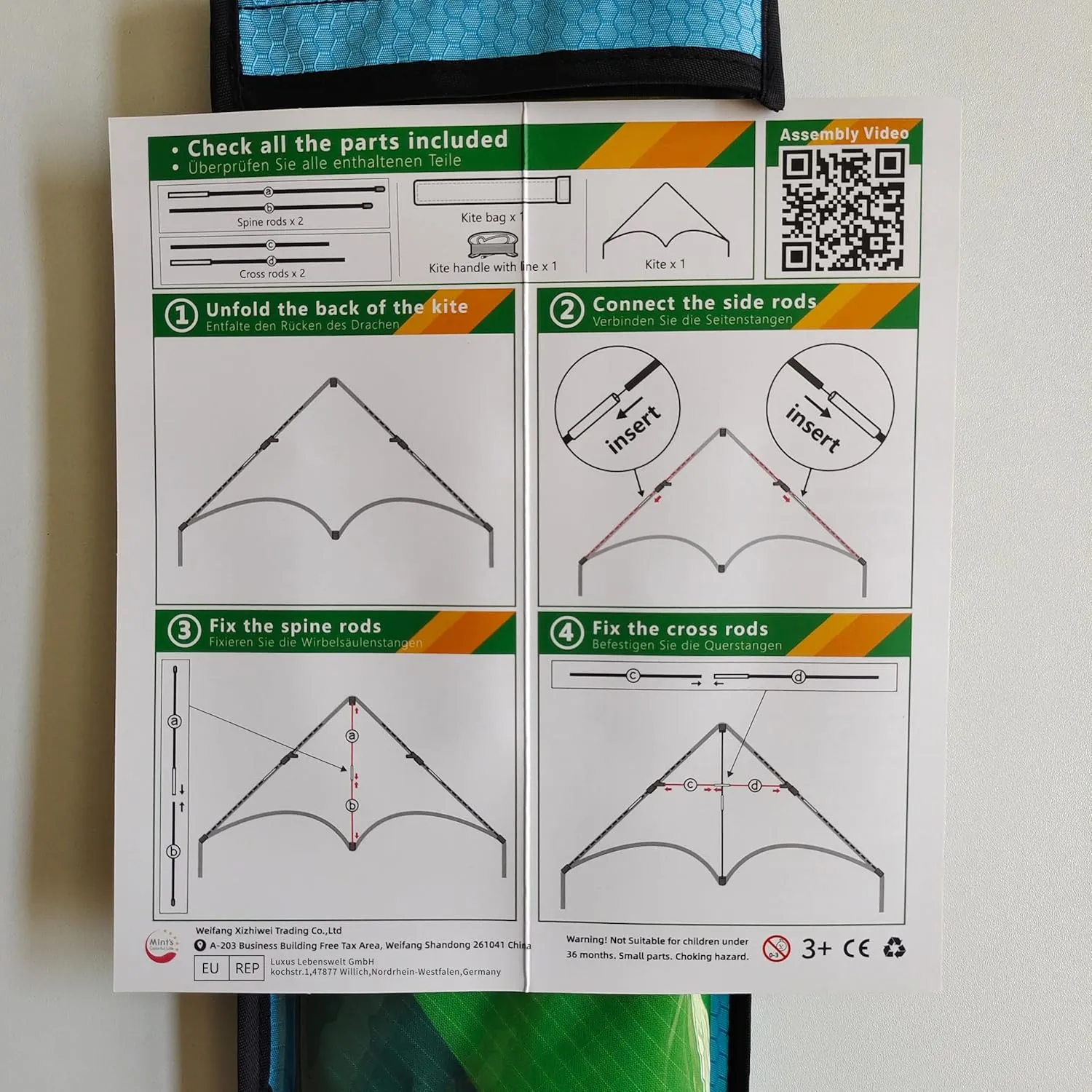 Mint's Colorful Life Delta Kite for Kids & Adults, Extremely Easy to Fly Kite, Best Kites for Beginner