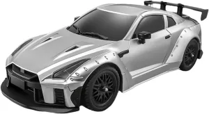 MN-268 RC Drift Car, 1/16 Scale 2.4G Steering Remote Control Car with Dual-Speed Modes, Gyroscope, LED Light, 50m Long Control Range, Ideal Gift for Mini Vehicle Hobbyist (RTR/Silver)