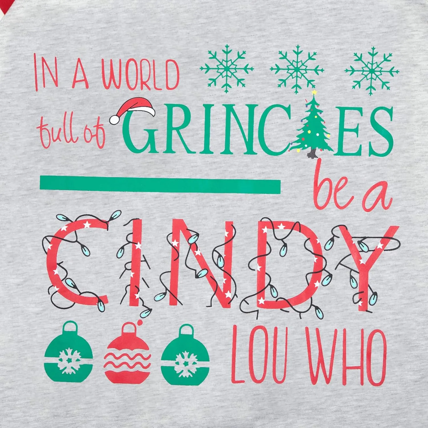 MNLYBABY Be A Cindy Lou Who T-Shirt Tee Christmas Raglan Long Sleeve Tops Splicing Baseball Tees Shirt for Women