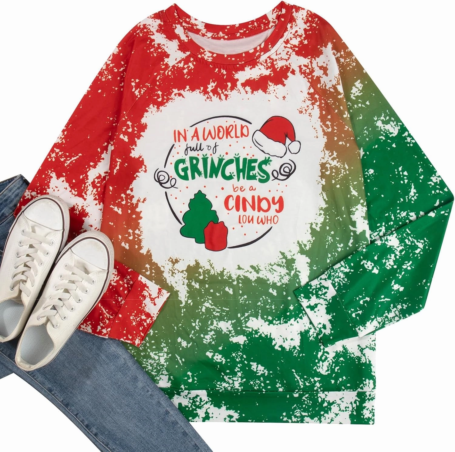 MNLYBABY Be A Cindy Lou Who T-Shirt Tee Christmas Raglan Long Sleeve Tops Splicing Baseball Tees Shirt for Women