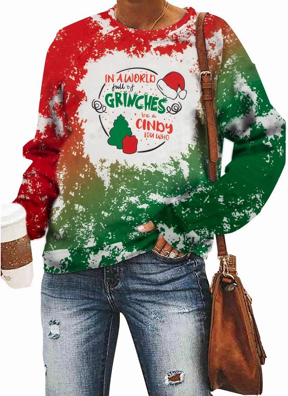 MNLYBABY Be A Cindy Lou Who T-Shirt Tee Christmas Raglan Long Sleeve Tops Splicing Baseball Tees Shirt for Women