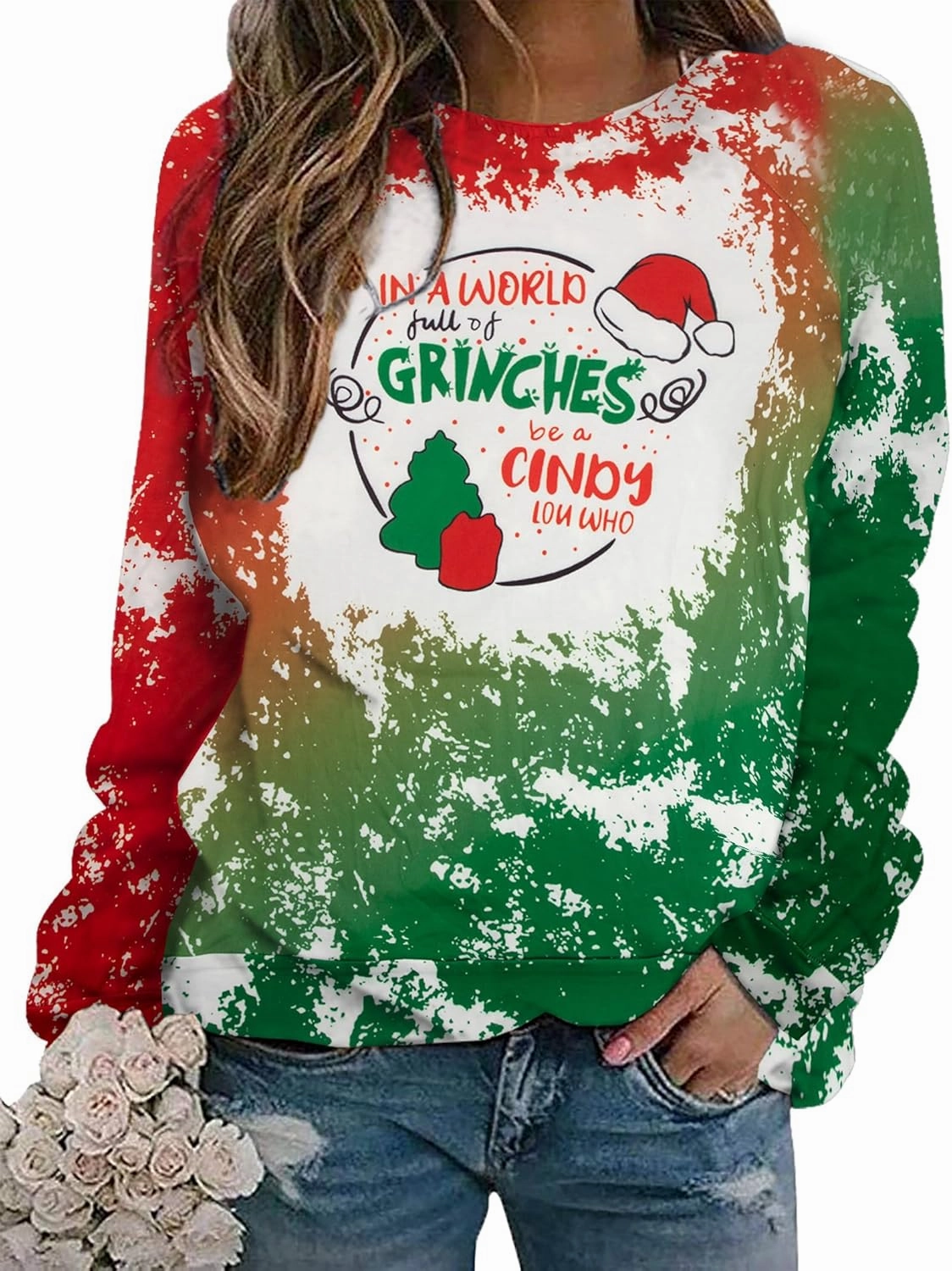 MNLYBABY Be A Cindy Lou Who T-Shirt Tee Christmas Raglan Long Sleeve Tops Splicing Baseball Tees Shirt for Women