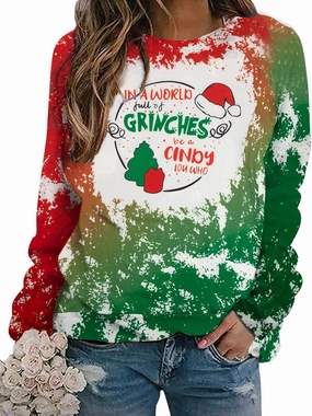 MNLYBABY Be A Cindy Lou Who T-Shirt Tee Christmas Raglan Long Sleeve Tops Splicing Baseball Tees Shirt for Women