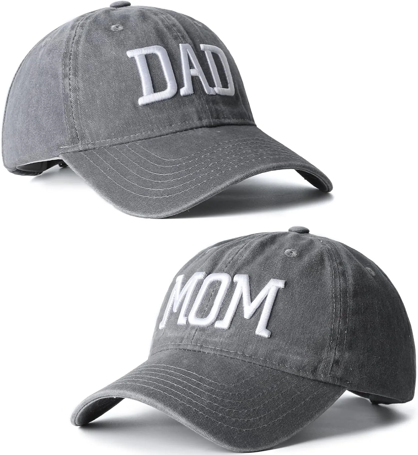 Mom and Dad Hats Set of 2 Pcs Embroidered Adjustable Baseball Caps Gift for Parents Couples Classic Mom Dad Gifts Hat
