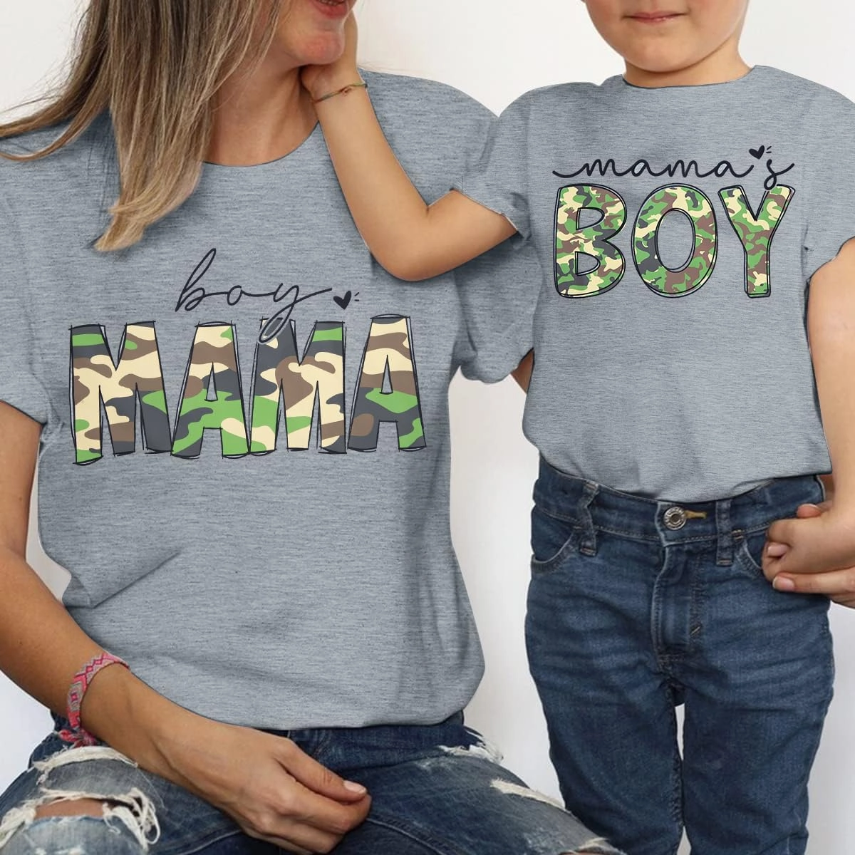 Mom and Son Matching Outfits Mama and Mama's Litter Man Print Shirts Cute Mom and Son Mothers Gifts