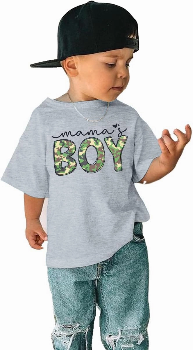 Mom and Son Matching Outfits Mama and Mama's Litter Man Print Shirts Cute Mom and Son Mothers Gifts