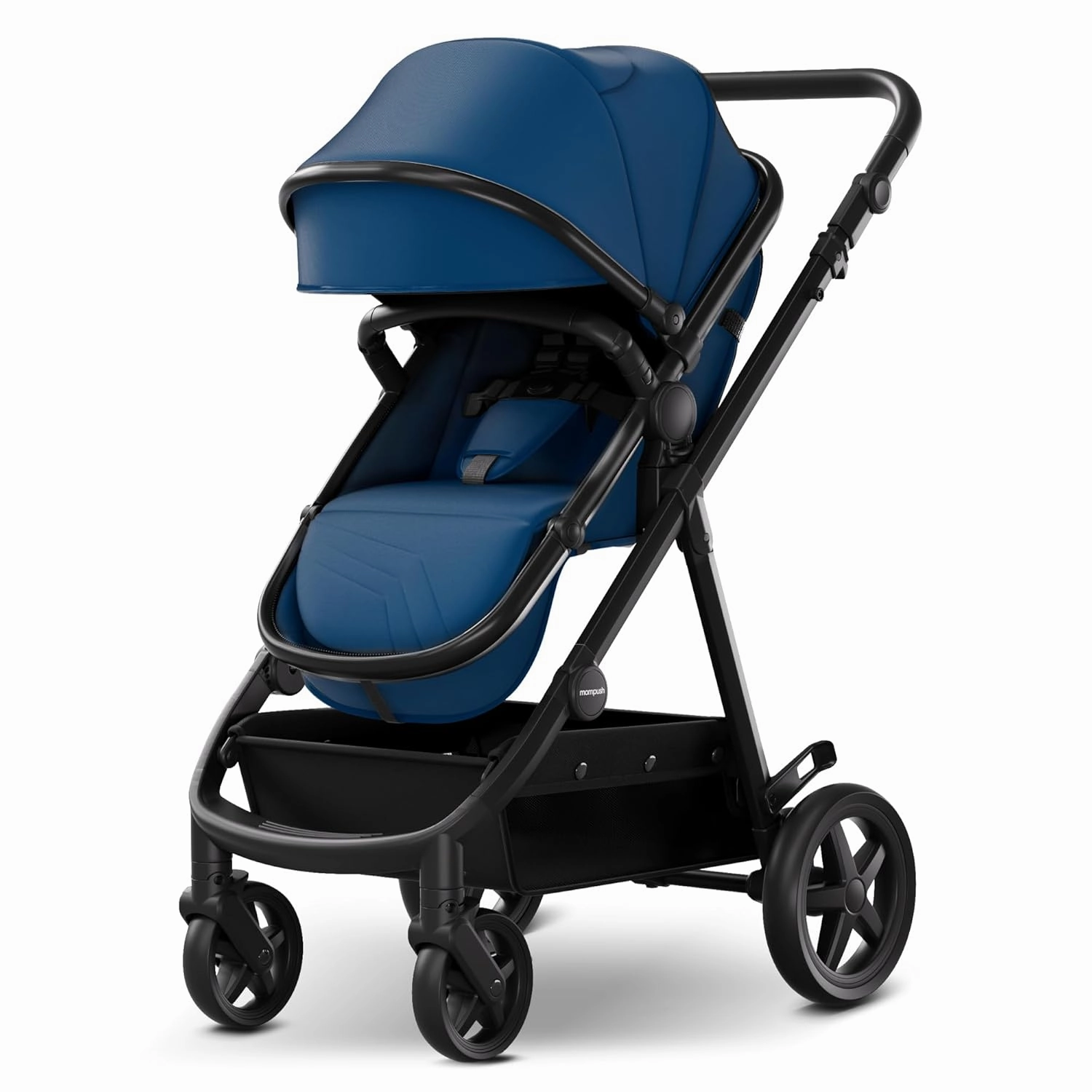 Mompush Meteor2 Baby Stroller 2-in-1 with Bassinet Mode, Compatible with Infant Car Seat Adapter Included, Full-Size Bassinet Strollers for Family Outings