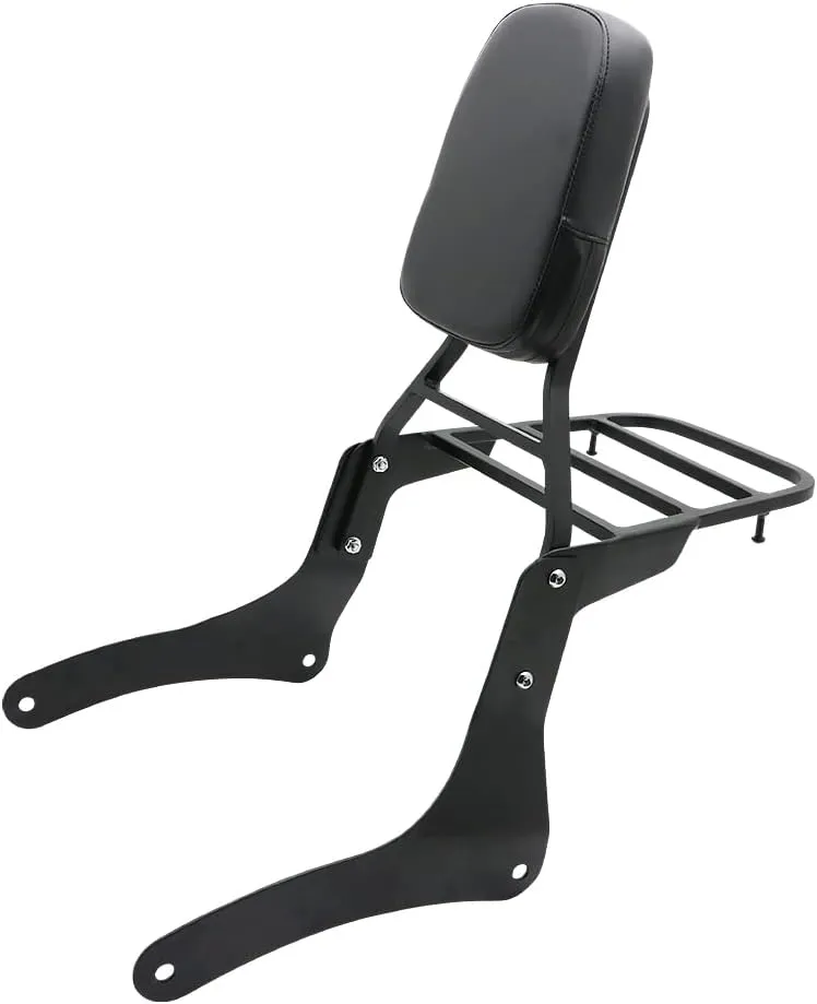 Motorcycle Accessories Sissy Bar Backrest With Luggage Rack Pad Compatible For Kawasaki Vulcan 900 VN900 Custom Classic 1996-2023