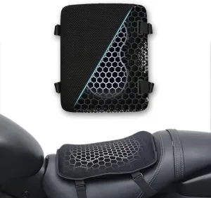 Motorcycle Seat Cushion for Kawasaki Vulcan 900 Classic 2006-2024, 3D Honeycomb Shock Absorbing Seat Pad, Breathable Gel Seat Cushion Comfortable for Motorbike Long Rides