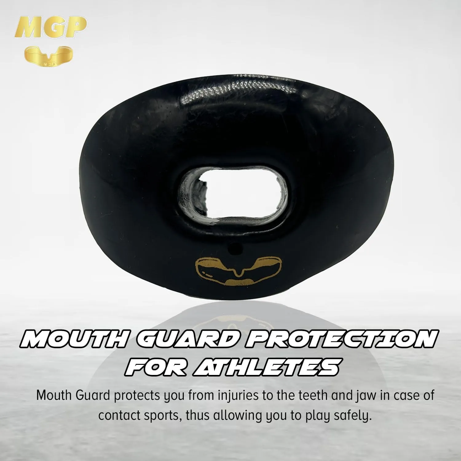 Mouth Guard Protection for Athletes, Comfortable Mouth Guard, Braces-Friendly Features, Utmost Protection During Game, Lightweight and Easy to Clean, Easily Removable (Black)