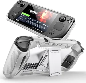 Mumba [Blade Series Case for Steam Deck / Steam Deck OLED with Kickstand, TPU Grip Shock Protective Cover Accessories, Heat Dissipation Friendly, Anti-Slip & Anti-Scratch Protector (Gray)