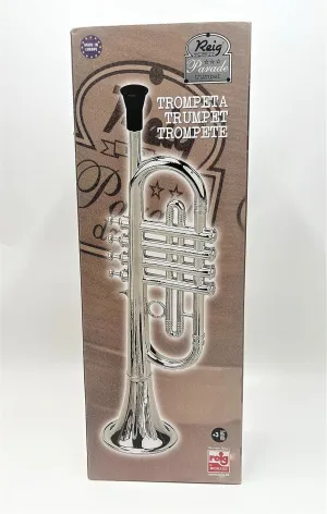 My First Toy Trumpet for Kids in Silver Finish with 4 Keys is a Great Learning Kid Toy Instrument and Teaching Tool for Children Ages 3  BPA Free.