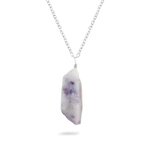 Natural Raw Tiffany Opal Pendant Necklace | Handmade Gemstone Jewelry | Rough Stones | Healing Crystal | Silver Plated Chain | Minimalist Design | Ideal Gift for Birthday