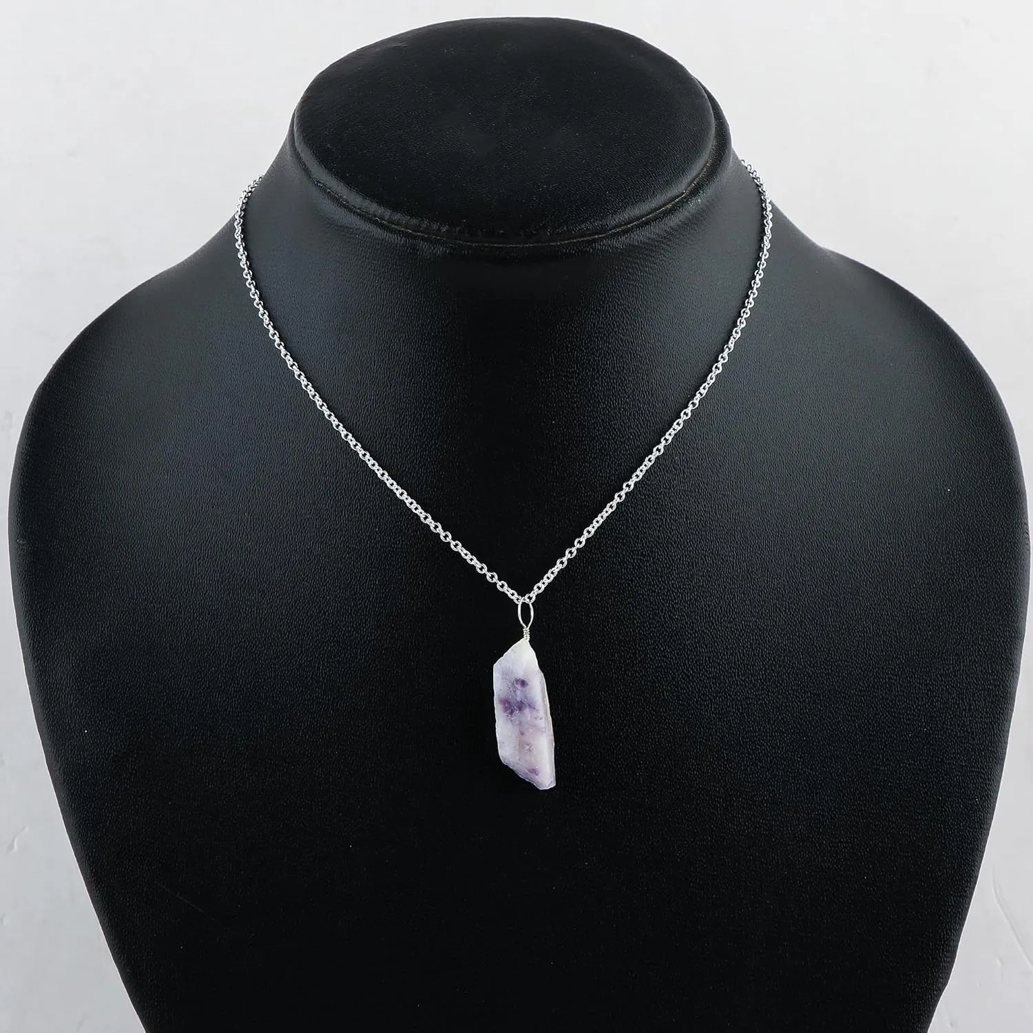 Natural Raw Tiffany Opal Pendant Necklace | Handmade Gemstone Jewelry | Rough Stones | Healing Crystal | Silver Plated Chain | Minimalist Design | Ideal Gift for Birthday