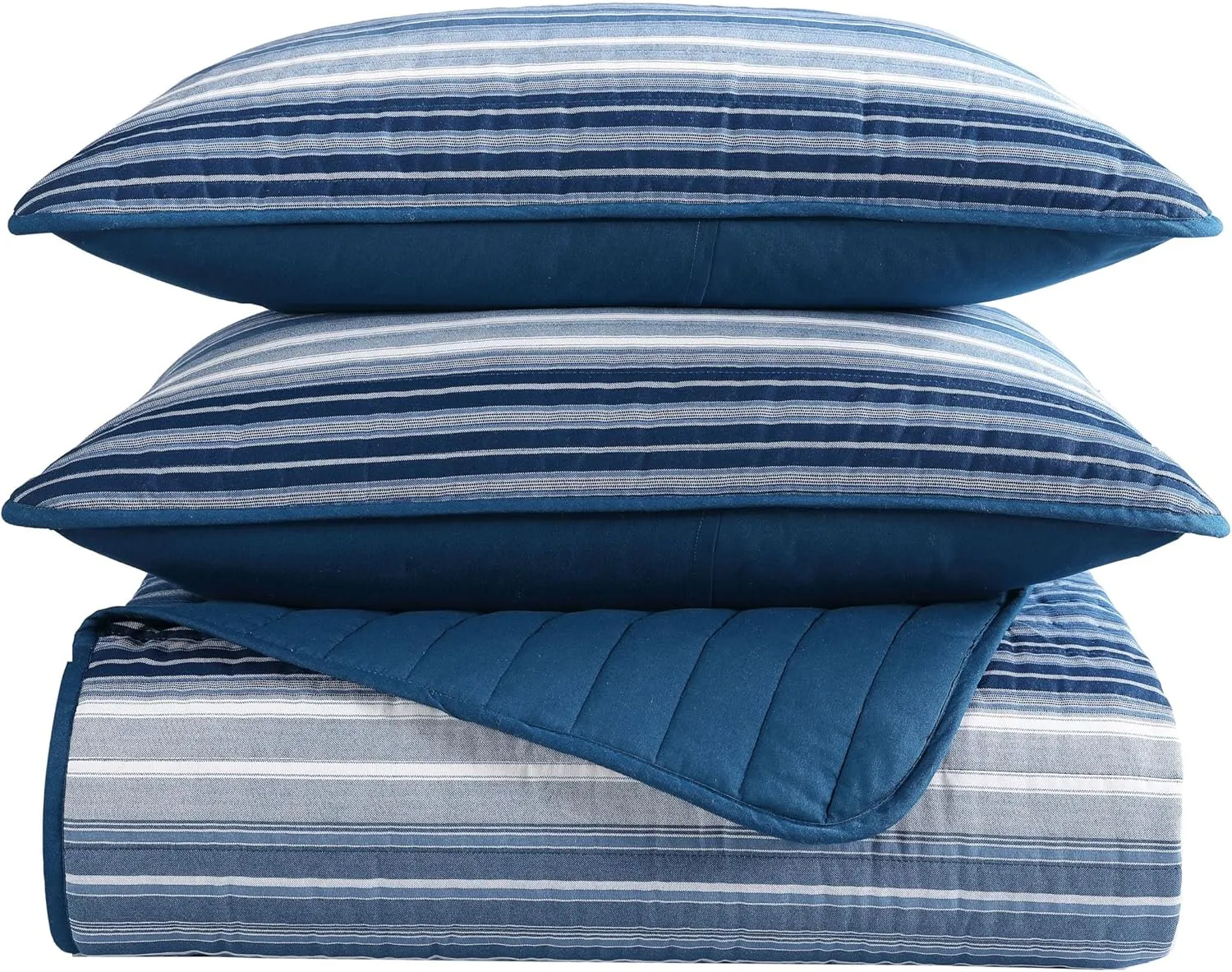 Nautica - Queen Quilt Set, Cotton Reversible Bedding with Matching Shams, Bedding Set for All Seasons (Coveside Blue, Queen)