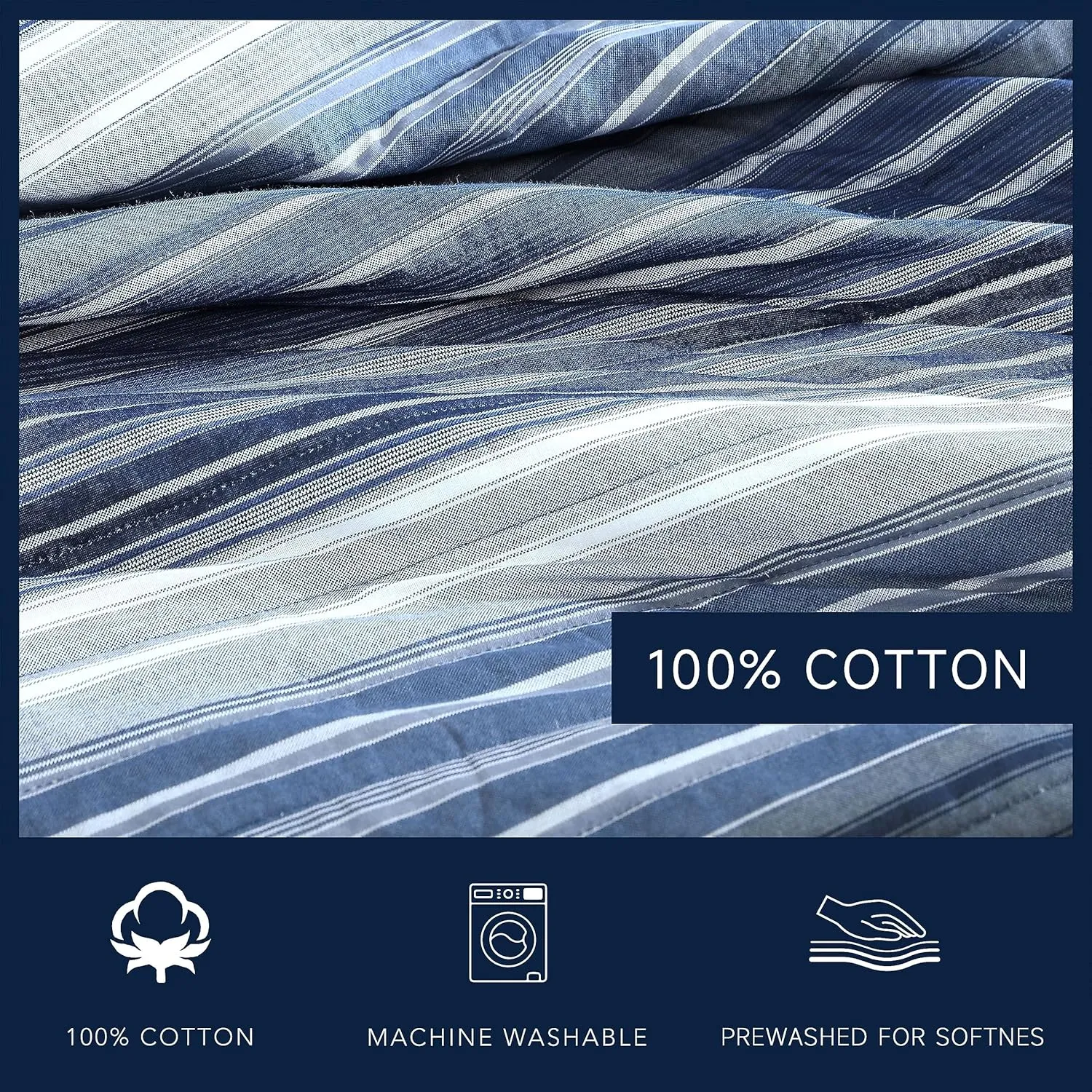 Nautica - Queen Quilt Set, Cotton Reversible Bedding with Matching Shams, Bedding Set for All Seasons (Coveside Blue, Queen)