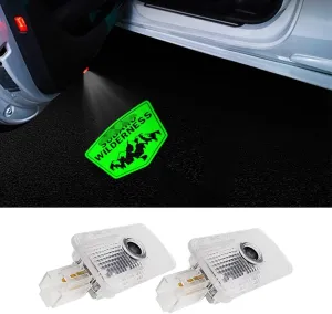 Never Fade Car LED Door Logo Projector Puddle lamp, for Forester Wilderness Accessories Door Light Logo LED Laser Car Courtesy Step Light HD 2 pcs Compatible with Forester SJ SK Series Wilderness