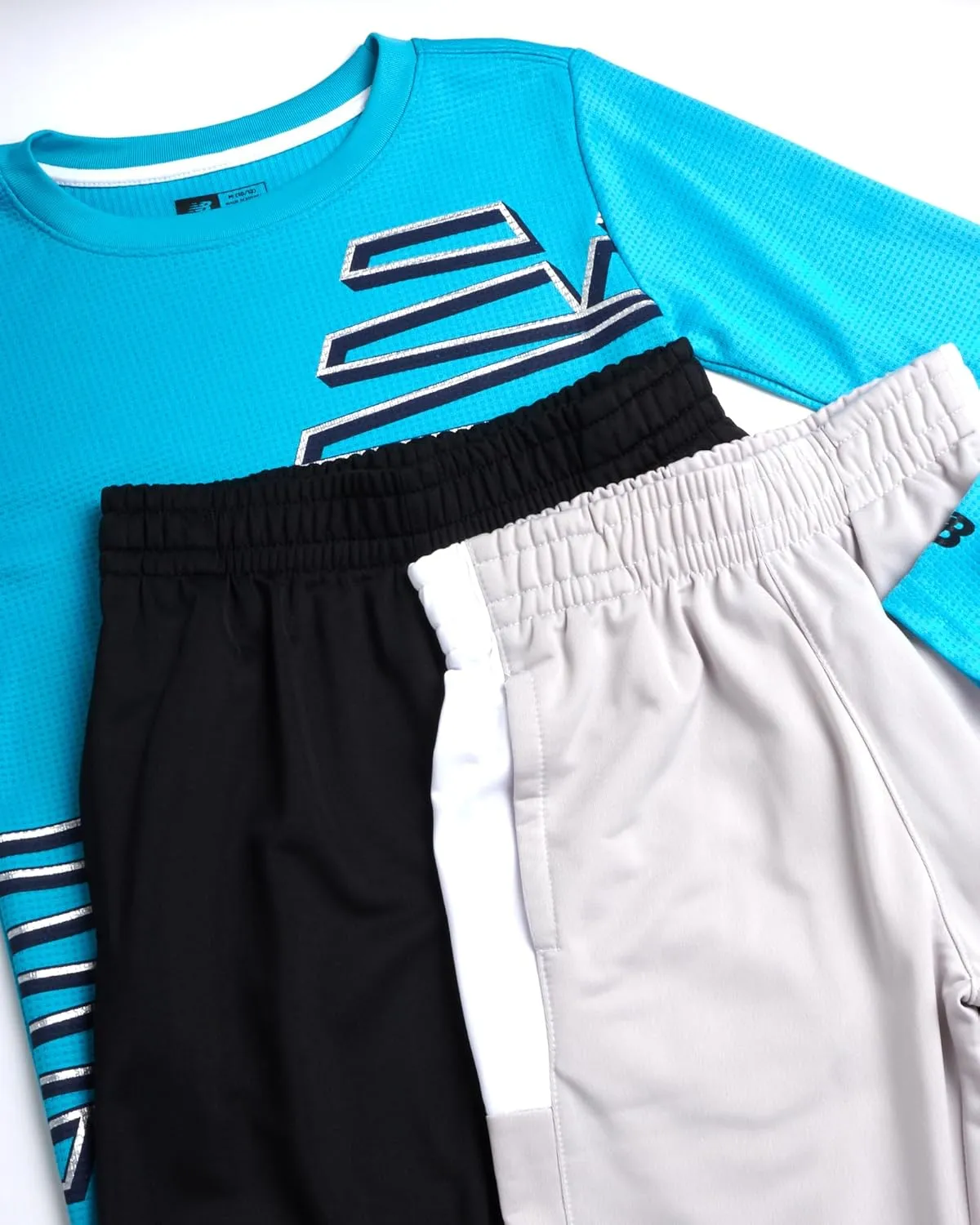 New Balance Boys Tracksuit - 3 Piece Waffle Knit Thermal Shirt and Sweatpants - Active Tricot Jogger Pants Set for Boys, 8-20