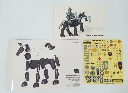 New in box! Stikfas AFK 6 Omega Male Armoured Knight w/Stallion! Comes with 2 figures - Horse and Rider! Ages 8 