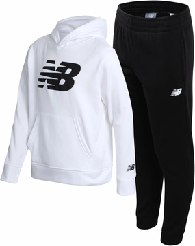 New Balance Boys' Sweatsuit Set - 2 Piece Fleece Pullover Hoodie Sweatshirt and Sweatpants (2T-16)
