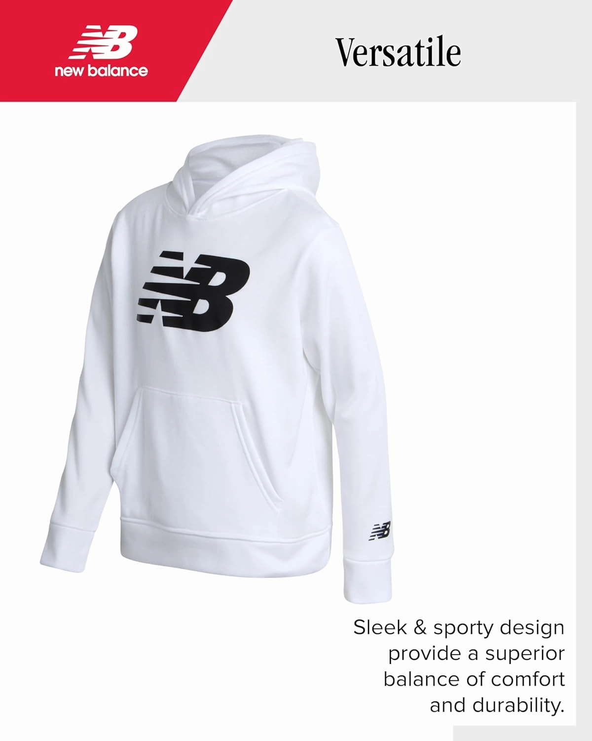 New Balance Boys' Sweatsuit Set - 2 Piece Fleece Pullover Hoodie Sweatshirt and Sweatpants (2T-16)