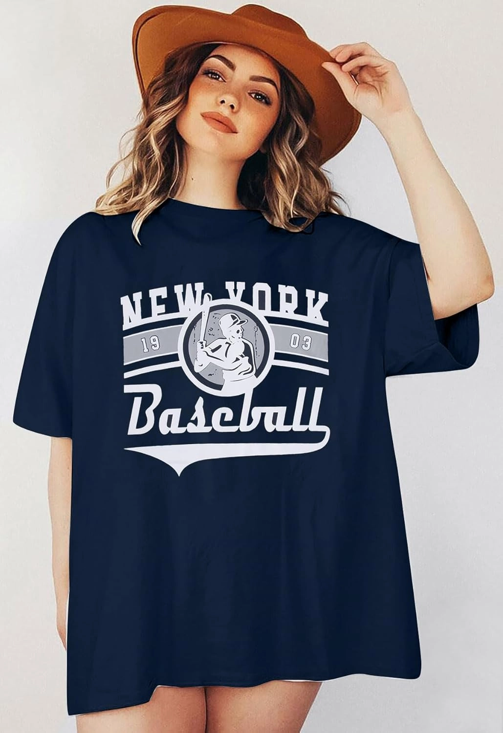 New York Baseball Shirt : Women Oversized Baseball Shirts Baseball Graphic Short Sleeve Tee Tops